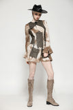 Vintage Steampunk Tie-Dye Dress DW1038