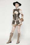 Vintage Steampunk Tie-Dye Dress DW1038