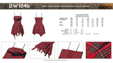 Red christmas distressed plaid dress DW1046