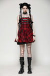 Playful punk red rock dress DW1052