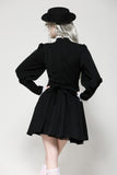 Gothic black and white contrast puff sleeve dress DW1054