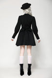 Gothic black and white contrast puff sleeve dress DW1054