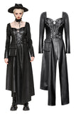 Edgy leather punk asymmetrical dress DW1056