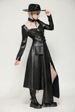 Edgy leather punk asymmetrical dress DW1056