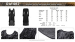 Elegant gothic batwing deep u-neck dress DW1057