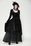 Elegant gothic batwing deep u-neck dress DW1057