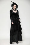 Elegant gothic batwing deep u-neck dress DW1057