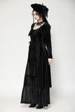 Elegant gothic batwing deep u-neck dress DW1057