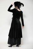 Elegant gothic batwing deep u-neck dress DW1057