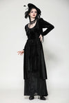 Elegant gothic batwing deep u-neck dress DW1057