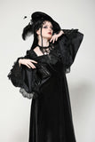 Vintage velvet romantic gothic oversized sleeve dress. DW1060 - Gothlolibeauty