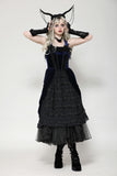 Indigo gothic lolita party doll dress DW1065