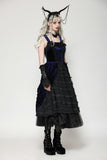 Indigo gothic lolita party doll dress DW1065