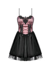 Gothic Lolita Pink Satin Layered Tulle Mini Dress DW1070