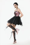 Gothic Lolita Pink Satin Layered Tulle Mini Dress DW1070