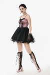 Gothic Lolita Pink Satin Layered Tulle Mini Dress DW1070