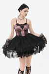 Gothic Lolita Pink Satin Layered Tulle Mini Dress DW1070