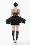 Gothic Lolita Pink Satin Layered Tulle Mini Dress DW1070
