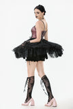 Gothic Lolita Pink Satin Layered Tulle Mini Dress DW1070
