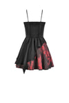 Black and Red Tie-Dye  Irregular Bat Hem Dress DW1076