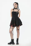 Black and Red Tie-Dye  Irregular Bat Hem Dress DW1076