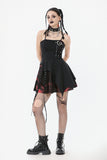 Black and Red Tie-Dye  Irregular Bat Hem Dress DW1076