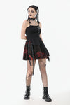 Black and Red Tie-Dye  Irregular Bat Hem Dress DW1076