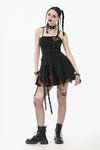 Black and Red Tie-Dye  Irregular Bat Hem Dress DW1076