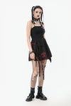 Black and Red Tie-Dye  Irregular Bat Hem Dress DW1076