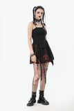 Black and Red Tie-Dye  Irregular Bat Hem Dress DW1076
