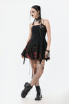 Black and Red Tie-Dye  Irregular Bat Hem Dress DW1076
