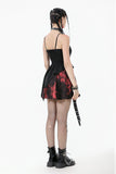 Black and Red Tie-Dye  Irregular Bat Hem Dress DW1076
