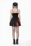 Black and Red Tie-Dye  Irregular Bat Hem Dress DW1076