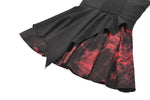 Black and Red Tie-Dye  Irregular Bat Hem Dress DW1076