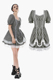 Midnight Masquerade – Noir Striped Circus Dress  DW1079