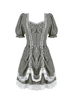 Midnight Masquerade – Noir Striped Circus Dress  DW1079