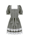 Midnight Masquerade – Noir Striped Circus Dress  DW1079