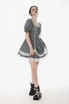 Midnight Masquerade – Noir Striped Circus Dress  DW1079