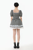 Midnight Masquerade – Noir Striped Circus Dress  DW1079
