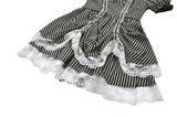 Midnight Masquerade – Noir Striped Circus Dress  DW1079