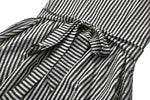 Midnight Masquerade – Noir Striped Circus Dress  DW1079