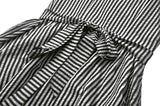 Midnight Masquerade – Noir Striped Circus Dress  DW1079