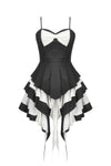 Gothic Lolita Black and White Preppy Bow Dress DW1083