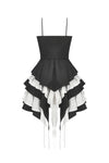 Gothic Lolita Black and White Preppy Bow Dress DW1083