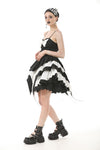 Gothic Lolita Black and White Preppy Bow Dress DW1083