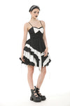 Gothic Lolita Black and White Preppy Bow Dress DW1083