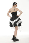 Gothic Lolita Black and White Preppy Bow Dress DW1083