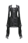 Gothic Embroidered Mesh Dress with Big Sleeves DW1096
