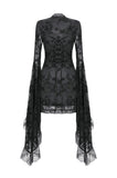 Gothic Embroidered Mesh Dress with Big Sleeves DW1096