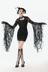 Gothic Embroidered Mesh Dress with Big Sleeves DW1096